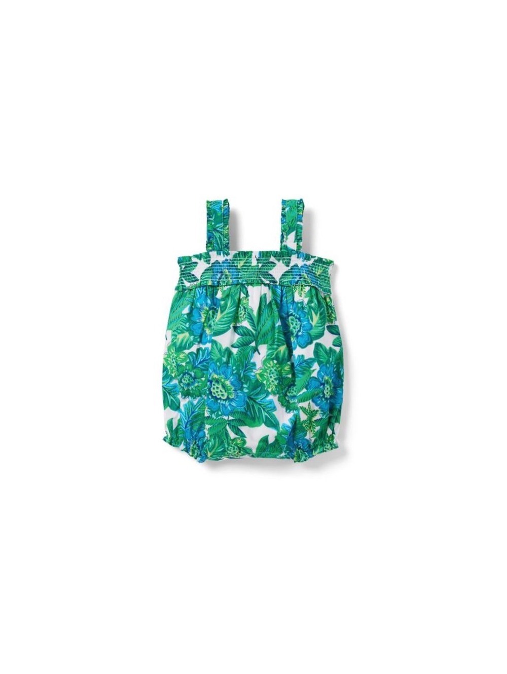 Janie and Jack Baby Girl Tropical Floral Bubble Romper 0-3M